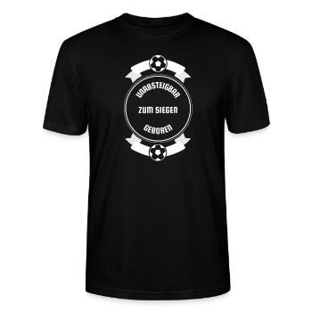 Unabsteigbar zum Siegen geboren Klassenerhalt - Stanley/Stella Unisex Bio-T-Shirt CRAFTER - Schwarz - Vorne - Alina (178cm) & Michal (187cm)