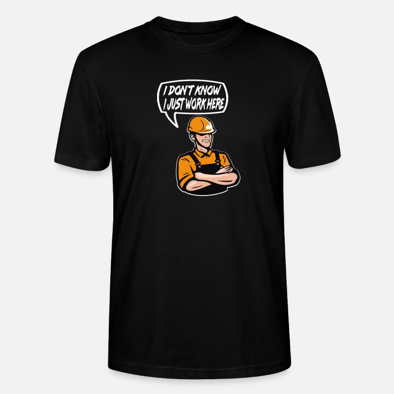 Bauarbeiter Baustellen Design - Stanley/Stella Unisex Bio-T-Shirt CRAFTER - Schwarz