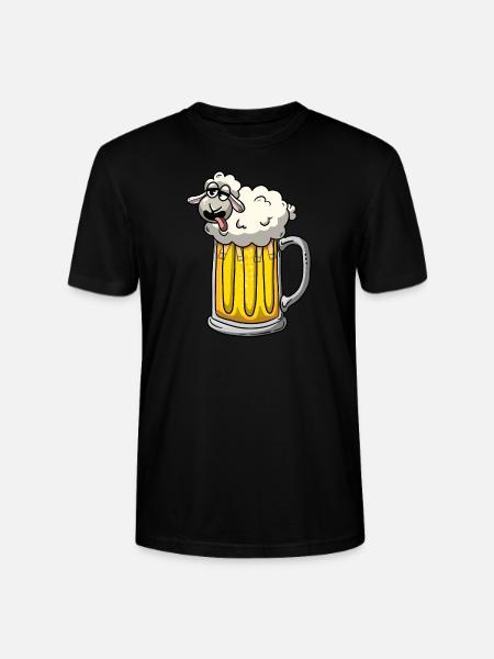 Beer and sheep - Stanley/Stella CRAFTER Unisex Organic T-Shirt - black