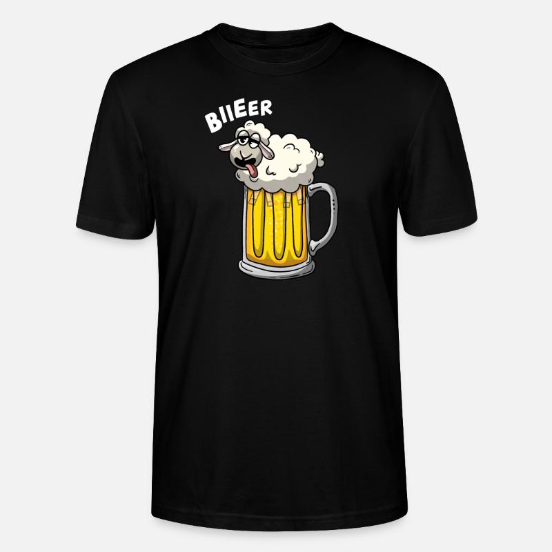 Schaf im Bier - Stanley/Stella Unisex Bio-T-Shirt CRAFTER - Schwarz
