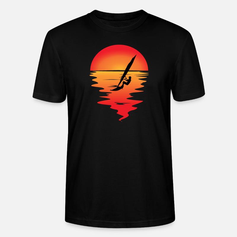 Windsurfer Sunset Windsurfing Windsurfen Geschenk - Stanley/Stella Unisex Bio-T-Shirt CRAFTER - Schwarz