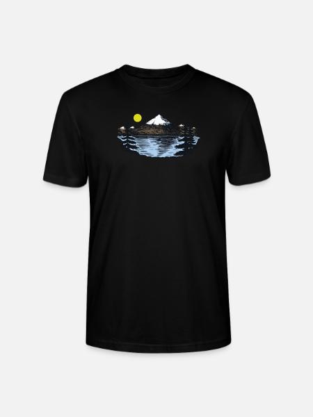 Sunset Outdoor Camping Mountains - Stanley/Stella CRAFTER Unisex Organic T-Shirt - black