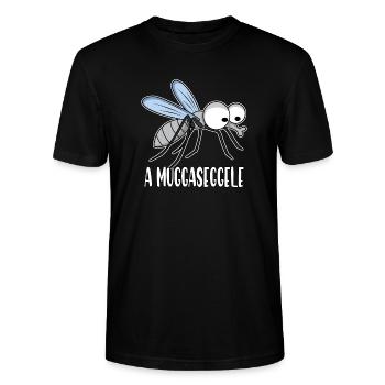 Schwäbisch Spruch Schwarzwald Schwabe Mücke - Stanley/Stella Unisex Bio-T-Shirt CRAFTER - Schwarz - Vorne - Alina (178cm) & Michal (187cm)