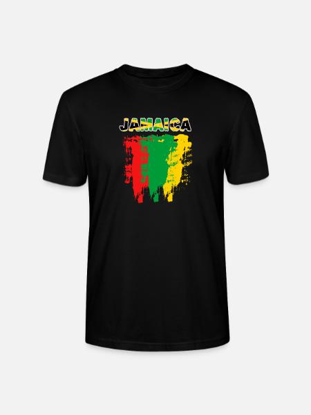 Jamaica font with flag - Stanley/Stella CRAFTER Unisex Organic T-Shirt - black