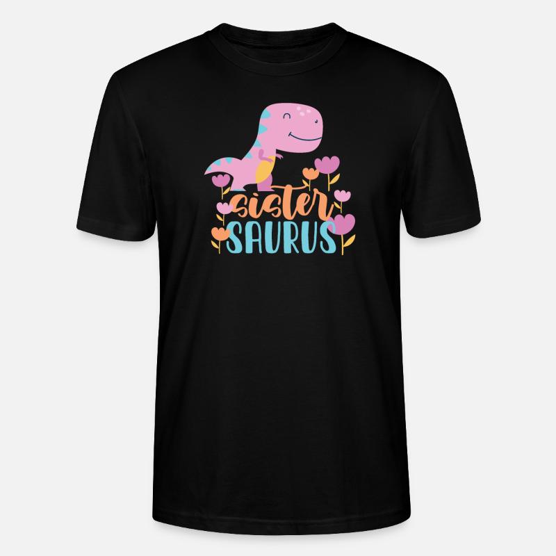 Schwester Saurus Geschenk für Mädchen - Stanley/Stella Unisex Bio-T-Shirt CRAFTER - Schwarz