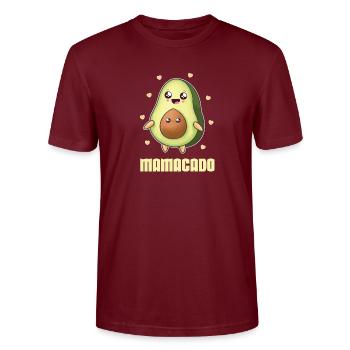 Grossesse Avocat Baby Bump Mamacado - T-shirt bio CRAFTER Stanley Stella Unisexe - bordeaux - Devant - Alina (178cm) & Michal (187cm)