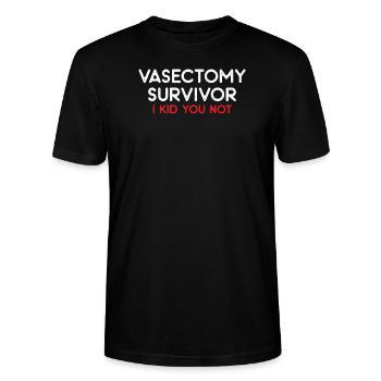 Cadeau de vasectomie pour survivant de la vasectomie - T-shirt bio CRAFTER Stanley Stella Unisexe - noir - Devant - Alina (178cm) & Michal (187cm)