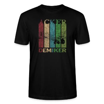 Vintage Retro Bauernkind Landwirt Ackerdemiker - Stanley/Stella Unisex Bio-T-Shirt CRAFTER - Schwarz - Vorne - Alina (178cm) & Michal (187cm)