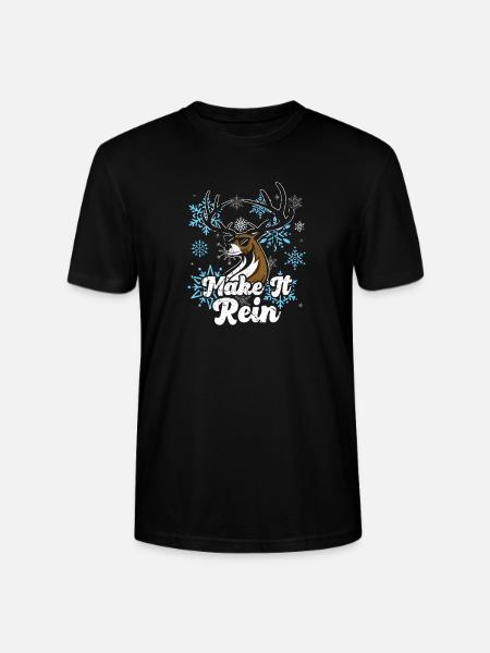 Make it Rain! Funny Reindeer - Stanley/Stella CRAFTER Unisex Organic T-Shirt - black