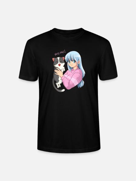 Anime Neko Cat Girl I Waifu Pastel Kawaii Anime Gi - Maglietta unisex ecologica CRAFTER di Stanley/Stella - nero