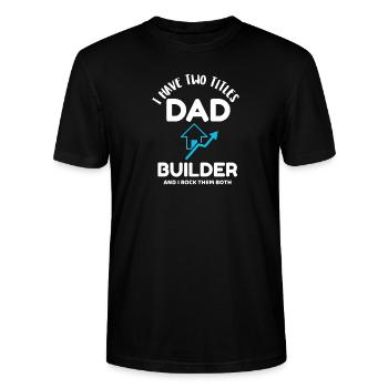 Papa et constructeur - T-shirt bio CRAFTER Stanley Stella Unisexe - noir - Devant - Alina (178cm) & Michal (187cm)