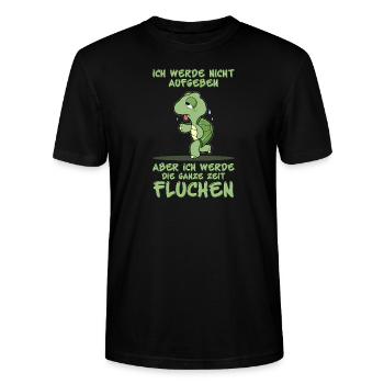 Ich Werde Nicht Aufgeben Aber Ich Werde Fluchen - Stanley/Stella Unisex Bio-T-Shirt CRAFTER - Schwarz - Vorne - Alina (178cm) & Michal (187cm)