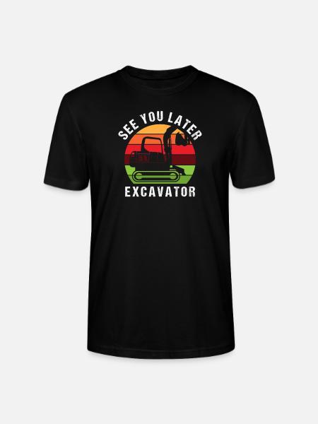 Bagger Baggerfahrer Minibagger Retro Geschenkidee - Stanley/Stella Unisex Bio-T-Shirt CRAFTER - Schwarz
