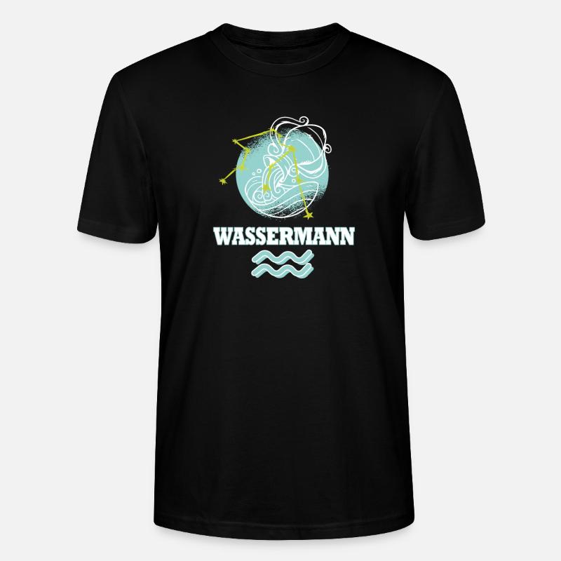 Sternzeichen Wassermann mit Sternenbild - Stanley/Stella Unisex Bio-T-Shirt CRAFTER - Schwarz