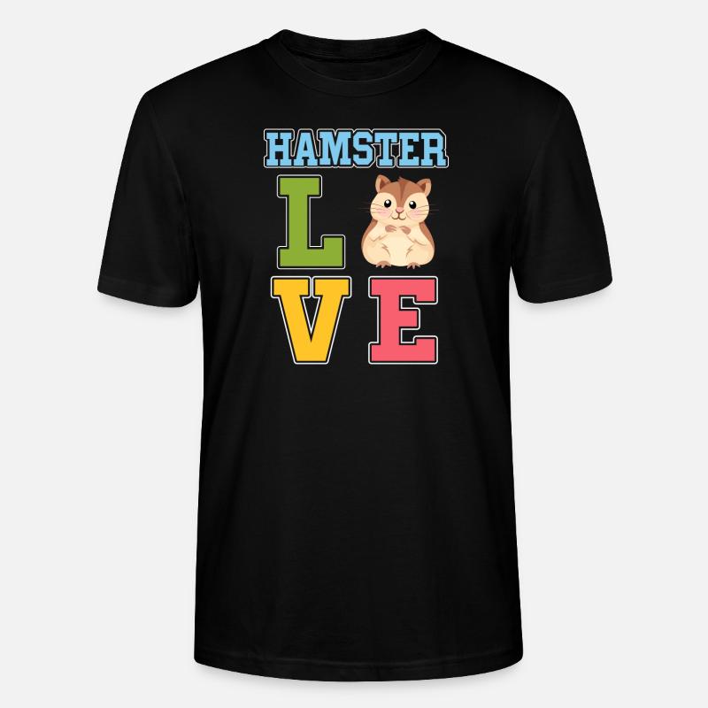 Hamster Hasutier Niedlich - Stanley/Stella Unisex Bio-T-Shirt CRAFTER - Schwarz