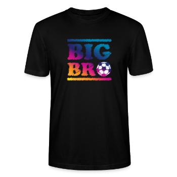 Big Bro Fussball Geschenk - Stanley/Stella Unisex Bio-T-Shirt CRAFTER - Schwarz - Vorne - Alina (178cm) & Michal (187cm)