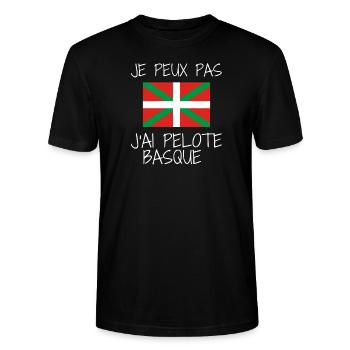 Pelote Basque Je Peux Pas J'ai Pelote Basque Pays - T-shirt bio CRAFTER Stanley Stella Unisexe - noir - Devant - Alina (178cm) & Michal (187cm)