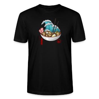 ramen welle off kanagawa - Stanley/Stella Unisex Bio-T-Shirt CRAFTER - Schwarz - Vorne - Alina (178cm) & Michal (187cm)