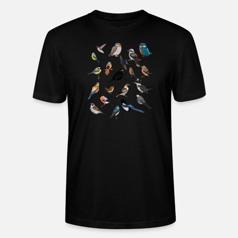 Oiseaux de jardin Oiseaux Oiseaux - T-shirt bio CRAFTER Stanley Stella Unisexe - noir