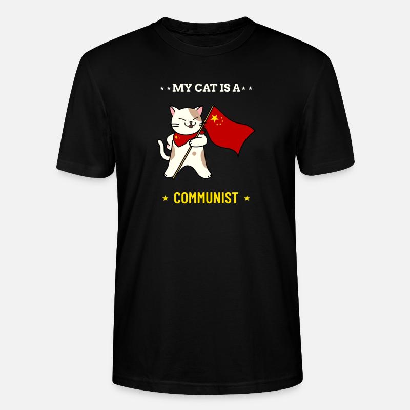My Cat is a Communist - Stanley/Stella CRAFTER Unisex Organic T-Shirt - black