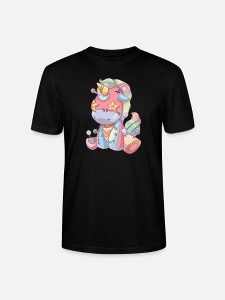 Pastel Goth Voodoo Doll Uhyggelig Sød Enhjørning - Stanley Stella CRAFTER unisex økologisk-T-shirt - sort