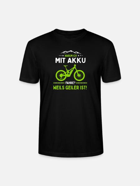 E-MTB Warum Ich Mit Akku Fahre E-Bike - Stanley/Stella Unisex Bio-T-Shirt CRAFTER - Schwarz