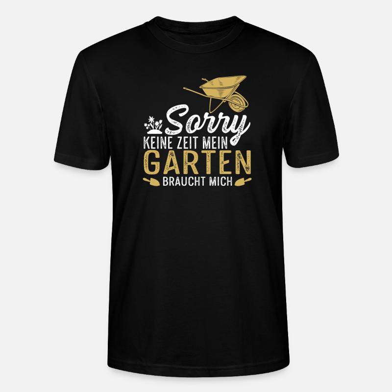 Hobbygärtner bei Gartenarbeit im Beet - Stanley/Stella Unisex Bio-T-Shirt CRAFTER - Schwarz