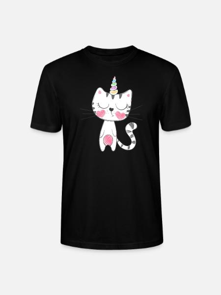 Einhornkatze CUTE - Stanley/Stella Unisex Bio-T-Shirt CRAFTER - Schwarz
