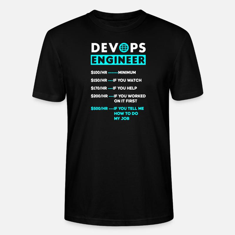 DevOps Ingenieur Cloud Computing Stundensatz - Stanley/Stella Unisex Bio-T-Shirt CRAFTER - Schwarz