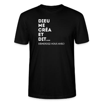 Dieu Me Créa Et Dit Démerdez-vous Avec! Égoïste - T-shirt bio CRAFTER Stanley Stella Unisexe - noir - Devant - Alina (178cm) & Michal (187cm)