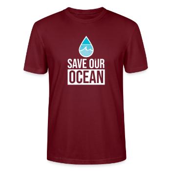Save the Ocean - T-shirt bio CRAFTER Stanley Stella Unisexe - bordeaux - Devant - Alina (178cm) & Michal (187cm)