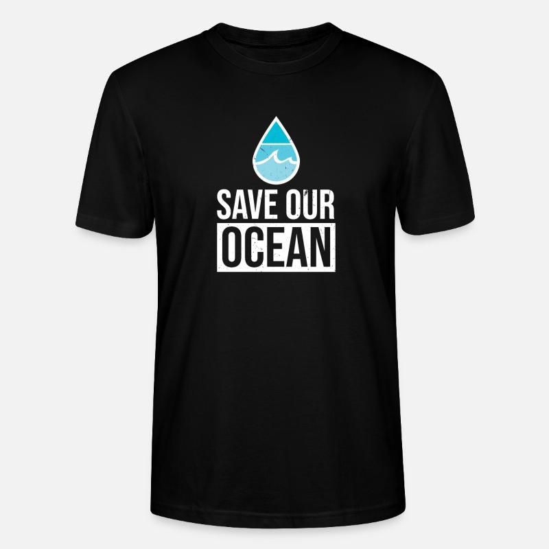 Save the Ocean - T-shirt bio CRAFTER Stanley Stella Unisexe - noir
