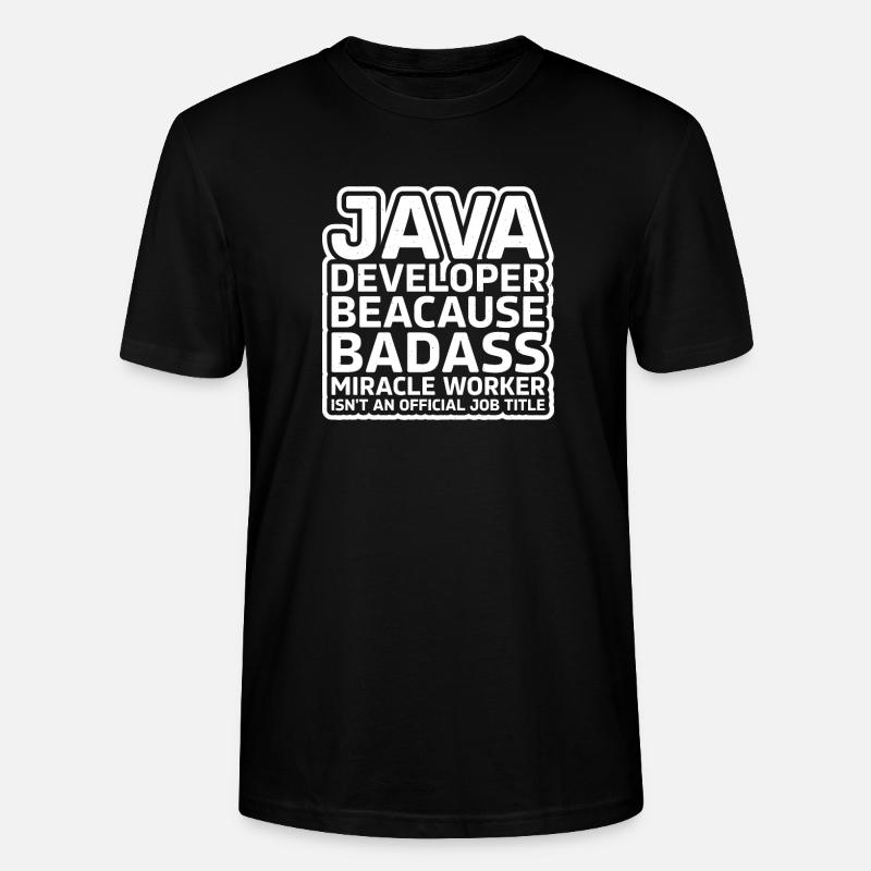 Java Developer Badass - T-shirt bio CRAFTER Stanley Stella Unisexe - noir