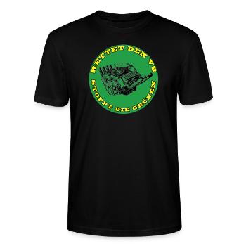 Rettet den V8 Motor Stoppt die Grünen - Stanley/Stella Unisex Bio-T-Shirt CRAFTER - Schwarz - Vorne - Alina (178cm) & Michal (187cm)