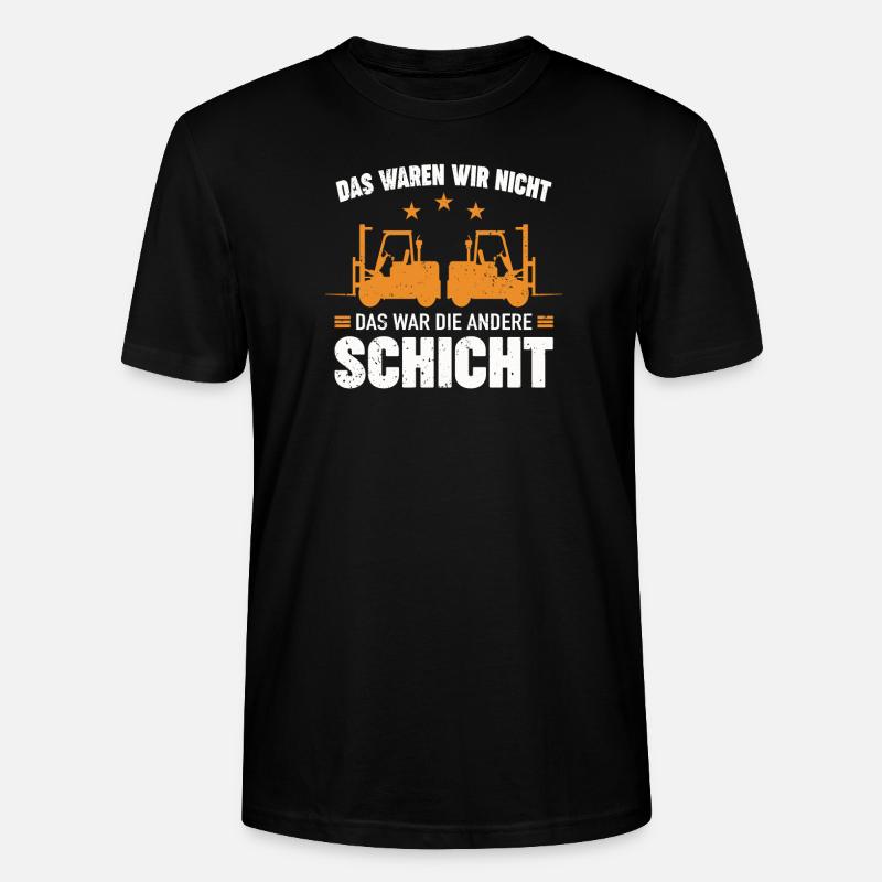 Gabelstapler Staplerfahrer Lagerarbeiter Beruf - Stanley/Stella Unisex Bio-T-Shirt CRAFTER - Schwarz