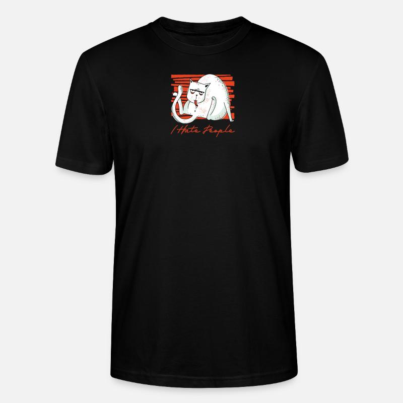 I hate people Katze - Stanley/Stella Unisex Bio-T-Shirt CRAFTER - Schwarz
