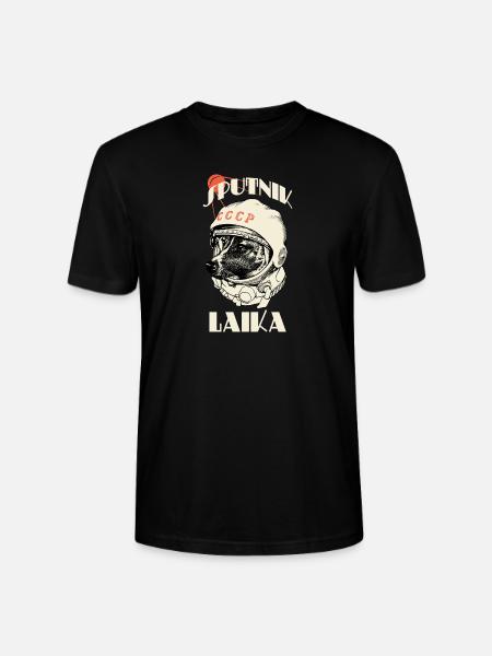 Sputnik Laika SSSR Gagarine Soviet - T-shirt bio CRAFTER Stanley Stella Unisexe - noir