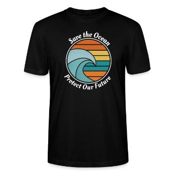 Save the Ocean - Stanley/Stella Unisex Bio-T-Shirt CRAFTER - Schwarz - Vorne - Alina (178cm) & Michal (187cm)