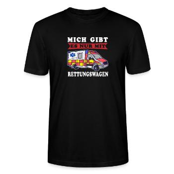 Rettungsdienst Mich nur mit RTW Sanitäterin - Stanley/Stella Unisex Bio-T-Shirt CRAFTER - Schwarz - Vorne - Alina (178cm) & Michal (187cm)