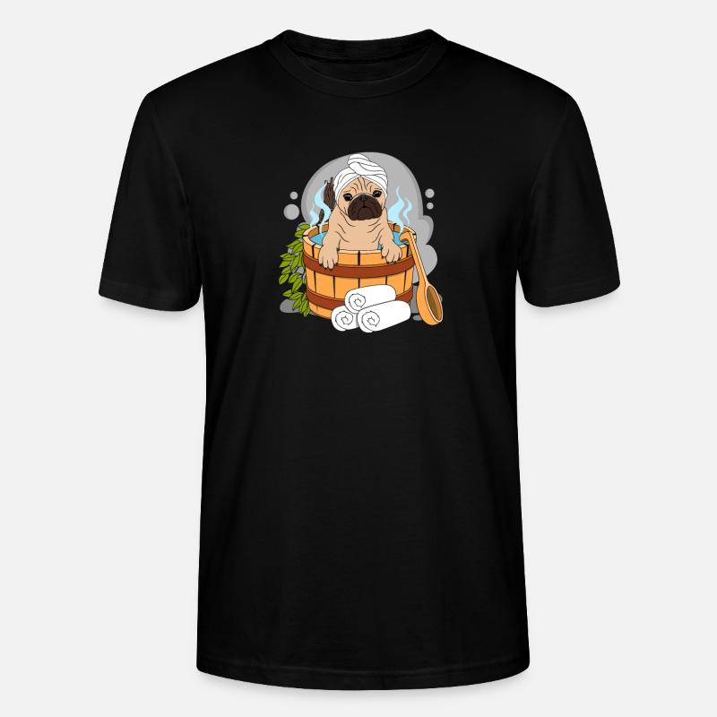 Mops Sauna Wellness - Stanley/Stella Unisex Bio-T-Shirt CRAFTER - Schwarz
