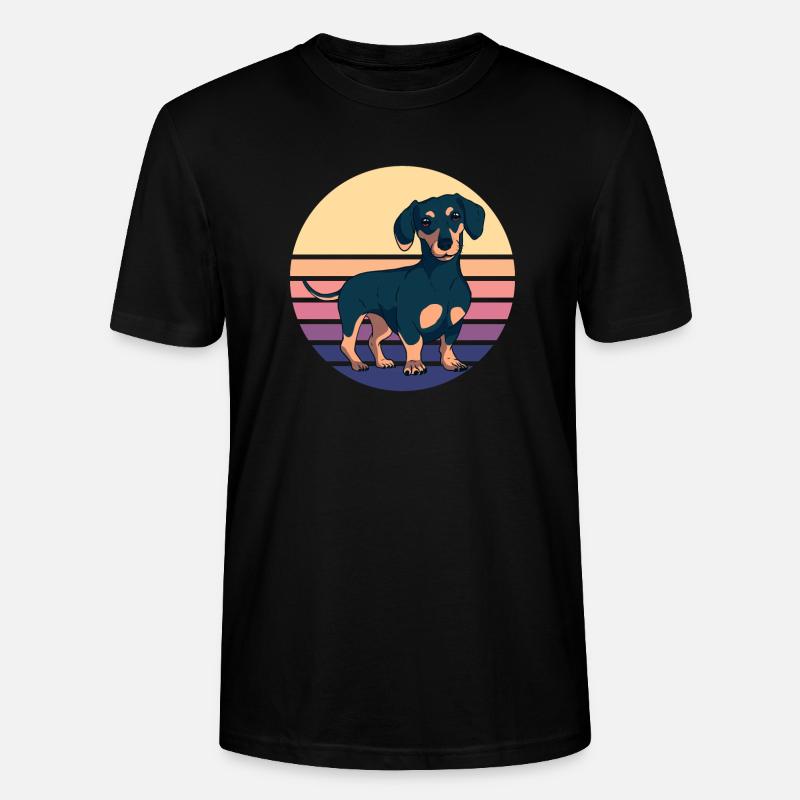 Dachshund Teckel Dackel - T-shirt bio CRAFTER Stanley Stella Unisexe - noir