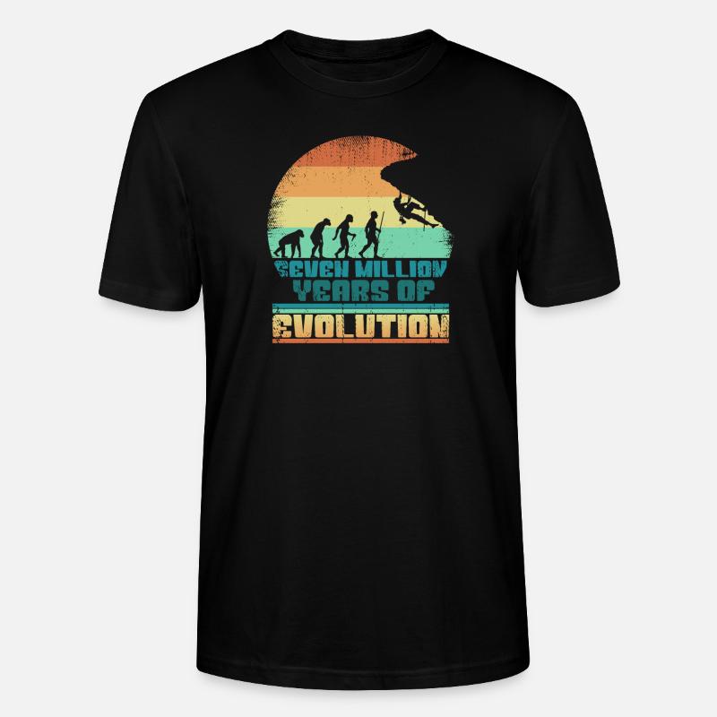 Kletterer Klettern Bouldern Evolution 005-144 - Stanley/Stella Unisex Bio-T-Shirt CRAFTER - Schwarz