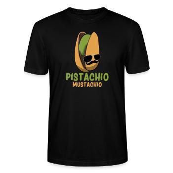 Pistachio Mustachio Mustache Nut Pistachios - Stanley/Stella CRAFTER Unisex Organic T-Shirt - black - Front - Alina (178cm) & Michal (187cm)