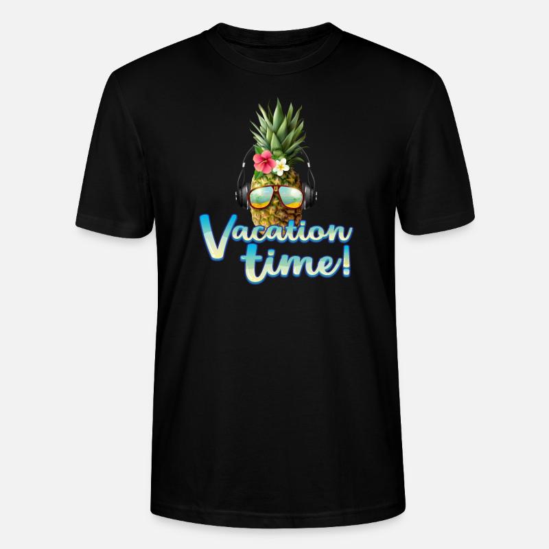 Vacation time - Urlaubszeit - Ananas - Stanley/Stella Unisex Bio-T-Shirt CRAFTER - Schwarz