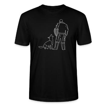 Schäferhund vor Helfer Verbellen IGP - Stanley/Stella Unisex Bio-T-Shirt CRAFTER - Schwarz - Vorne - Alina (178cm) & Michal (187cm)