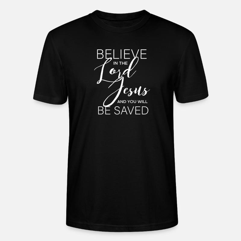 Glaube an den Herrn Jesus - Stanley/Stella Unisex Bio-T-Shirt CRAFTER - Schwarz