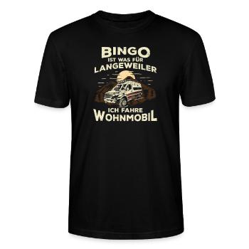 Bingo ist was für Langeweiler - Stanley/Stella Unisex Bio-T-Shirt CRAFTER - Schwarz - Vorne - Alina (178cm) & Michal (187cm)