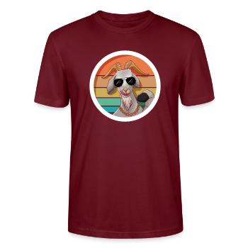 Chèvre rétro cool avec lunettes de soleil - T-shirt bio CRAFTER Stanley Stella Unisexe - bordeaux - Devant - Alina (178cm) & Michal (187cm)