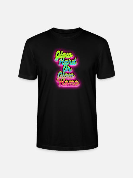Glow Hard oder Glow Home - Stanley/Stella Unisex Bio-T-Shirt CRAFTER - Schwarz