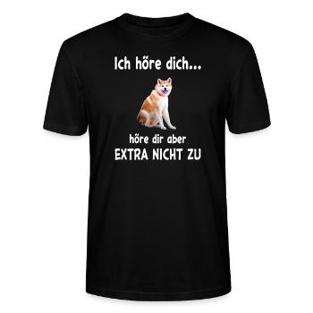Akita Inu Hund - Akita Inu - Stanley/Stella Unisex Bio-T-Shirt CRAFTER - Schwarz - Vorne - Alina (178cm) & Michal (187cm)